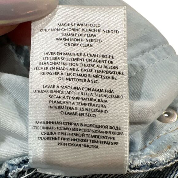 Re/Done 90’s High Rise Ankle Crop Medium Wash Raw Hem Size 29 - Picture 6 of 11